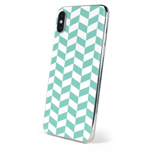 Blue White Chevron iPhone XS Skin