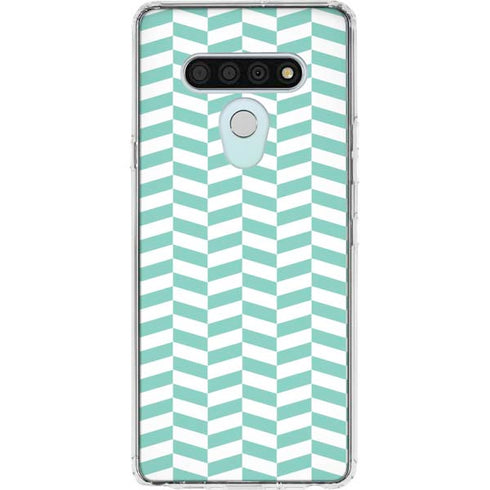 Blue White Chevron LG Stylo 6 Clear Case