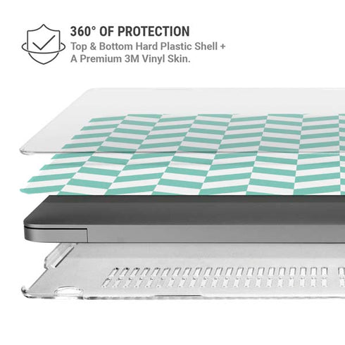 Blue White Chevron MacBook Pro 16in (2021-25) Case plus Skin