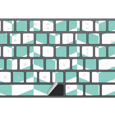 Blue White Chevron Magic Keyboard with Numeric Keypad Skin