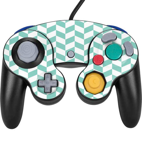 Blue White Chevron Nintendo GameCube Controller Skin