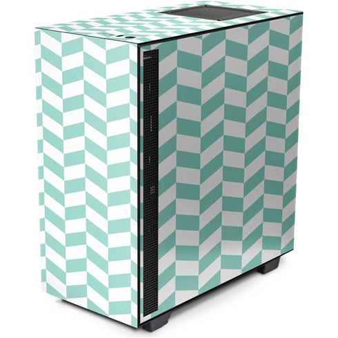 Blue White Chevron NZXT H510 Compact ATX Mid-Tower Case Skin
