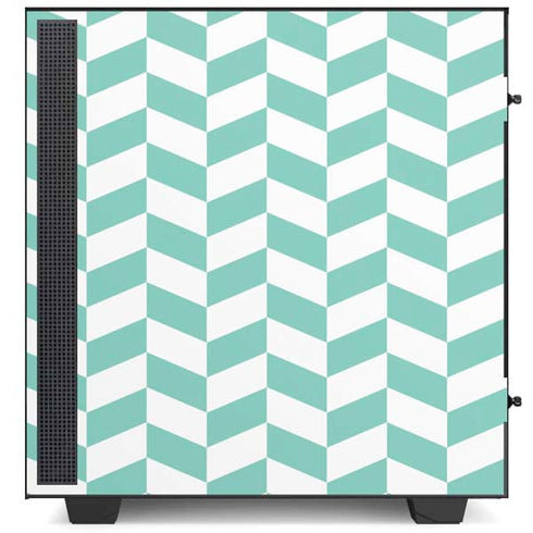 Blue White Chevron NZXT H510 Compact ATX Mid-Tower Case Skin