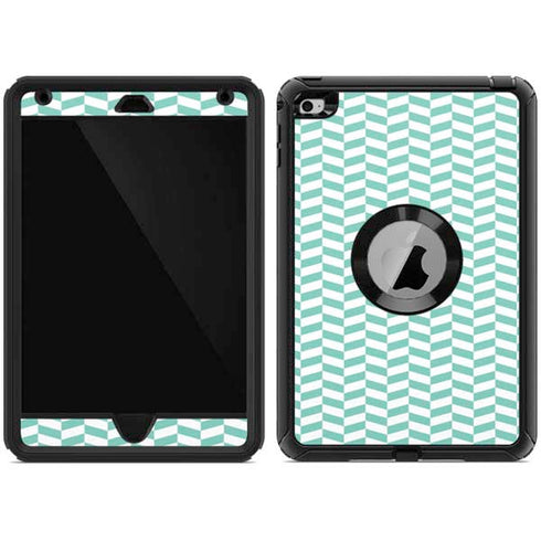 Blue White Chevron Otterbox Defender iPad Skin