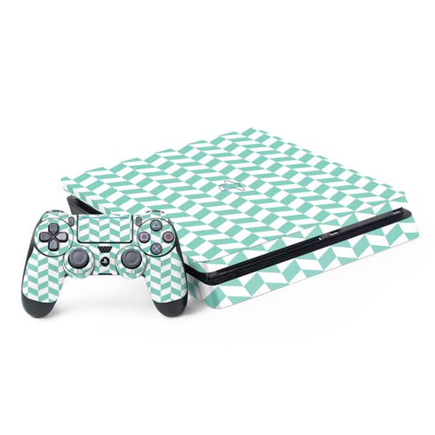 Blue White Chevron PS4 Slim Bundle Skin