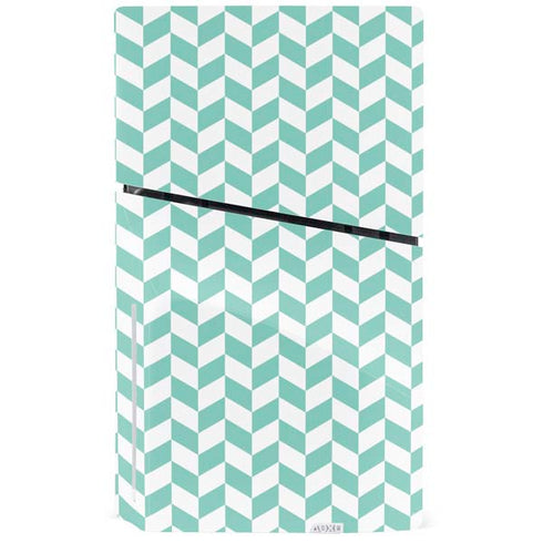 Blue White Chevron PS5 Slim Disk Bundle Skin