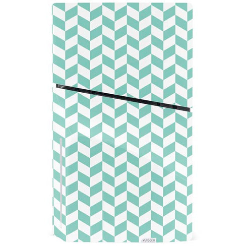 Blue White Chevron PS5 Slim Disk Console Skin