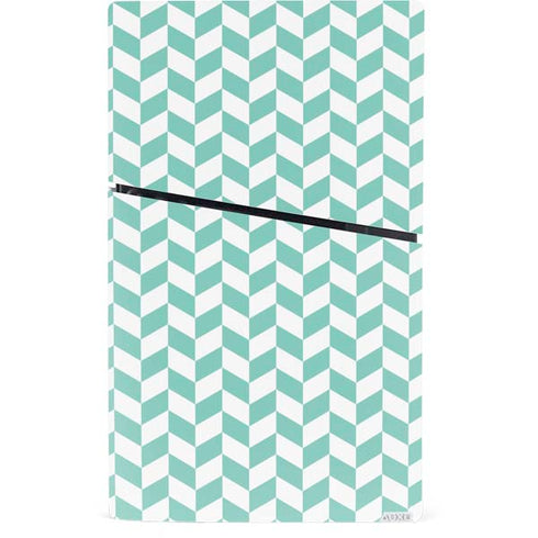 Blue White Chevron PS5 Slim Digital Edition Bundle Skin