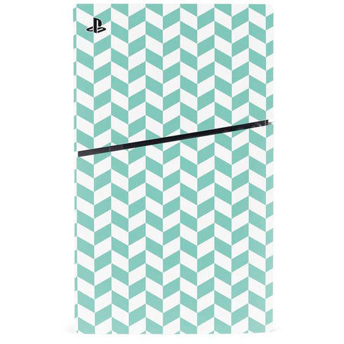 Blue White Chevron PS5 Slim Digital Edition Console Skin