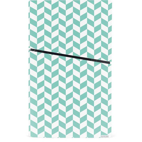 Blue White Chevron PS5 Slim Digital Edition Console Skin