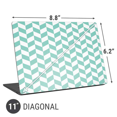 Blue White Chevron Universal Laptop 11in (8.8 x 6.2in) Skin