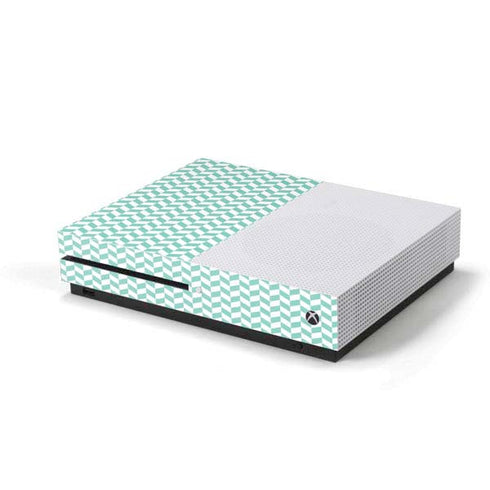 Blue White Chevron Xbox One S Console Skin