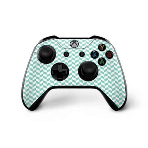 Blue White Chevron Xbox One X Controller Skin
