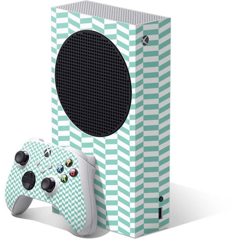 Blue White Chevron Xbox Series S Bundle Skin