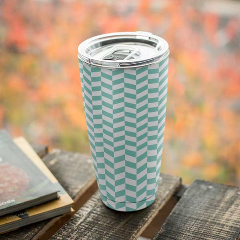 Blue White Chevron Yeti 20oz Tumbler Skin