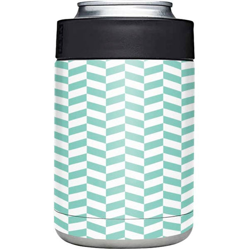 Blue White Chevron Yeti Colster Can Insulator Skin