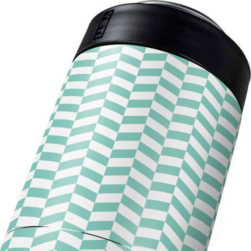 Blue White Chevron Yeti Colster Can Insulator Skin