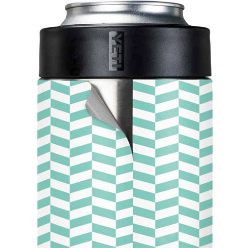 Blue White Chevron Yeti Colster Can Insulator Skin