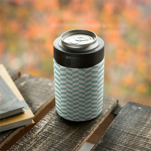 Blue White Chevron Yeti Colster Can Insulator Skin