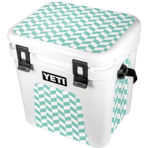 Blue White Chevron YETI Roadie 24 Hard Cooler Skin