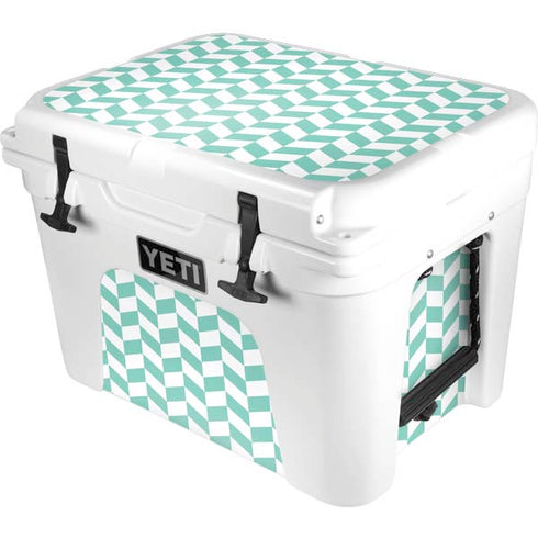 Blue White Chevron YETI Tundra 35 Hard Cooler Skin