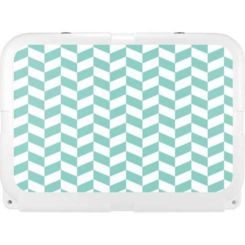 Blue White Chevron YETI Tundra 35 Hard Cooler Skin