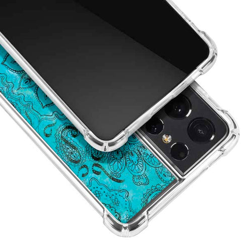 Blue Zen Ginseng Galaxy S21 Ultra 5G Clear Case