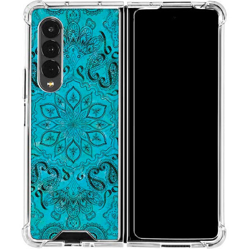 Blue Zen Ginseng Galaxy Z Fold4 5G Clear Case