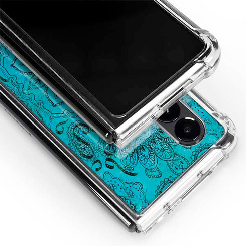 Blue Zen Ginseng Galaxy Z Fold4 5G Clear Case
