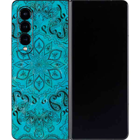 Blue Zen Ginseng Galaxy Z Fold4 5G Skin