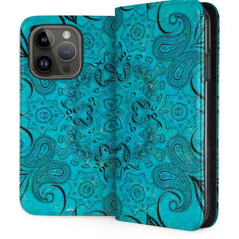 Blue Zen Ginseng iPhone 15 Pro Folio Case