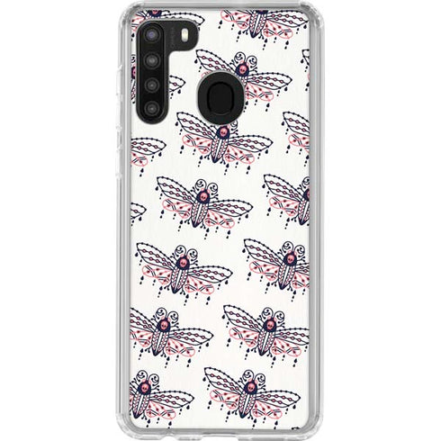 Cat Coq Blush Moth Galaxy A21 Clear Case