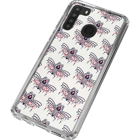 Cat Coq Blush Moth Galaxy A21 Clear Case