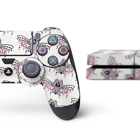 Cat Coq Blush Moth PS4 Console and Controller Bundle Skin