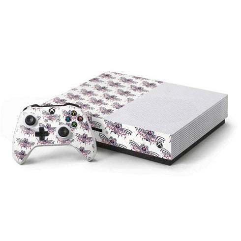 Cat Coq Blush Moth Xbox One S Console and Controller Bundle Skin
