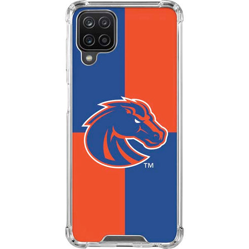 Boise State University Broncos Checkered Galaxy A12 Clear Case
