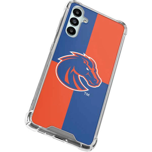 Boise State University Broncos Checkered Galaxy A14 5G Clear Case