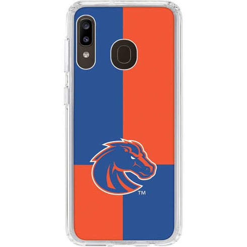 Boise State University Broncos Checkered Galaxy A20 Clear Case