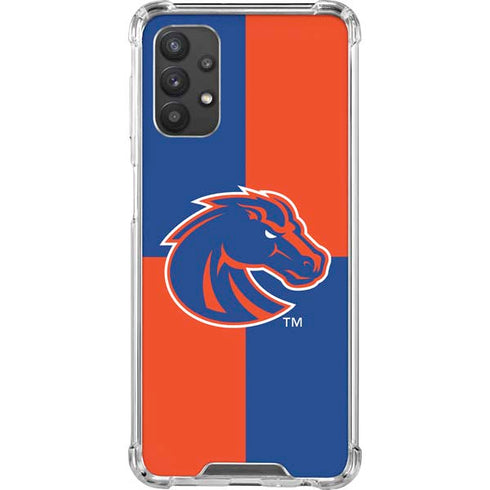 Boise State University Broncos Checkered Galaxy A32 5G Clear Case