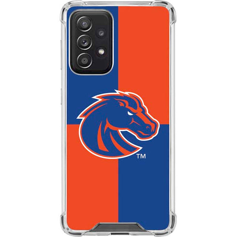 Boise State University Broncos Checkered Galaxy A52 5G Clear Case
