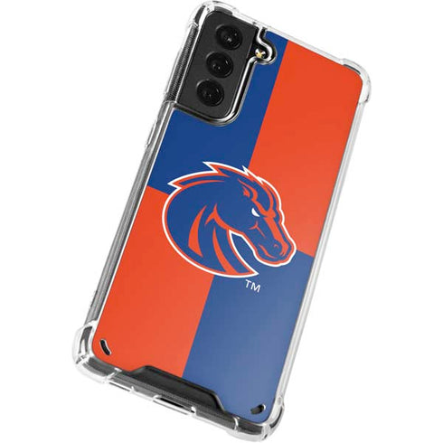 Boise State University Broncos Checkered Galaxy S21 5G Clear Case