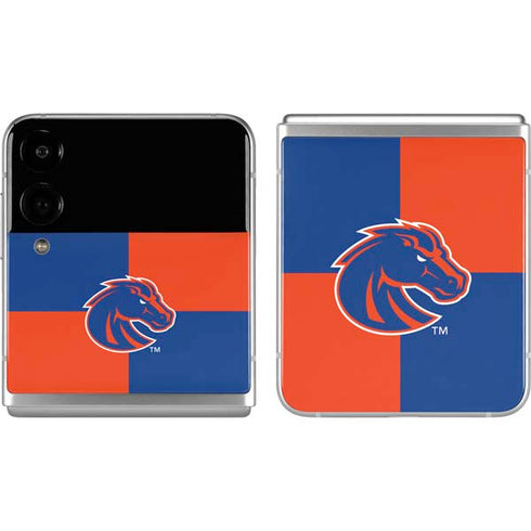 Boise State University Broncos Checkered Galaxy Z Flip4 5G Skin