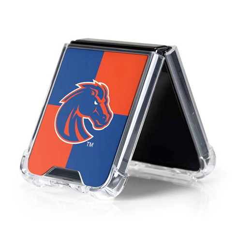 Boise State University Broncos Checkered Galaxy Z Flip5 5G Clear Case