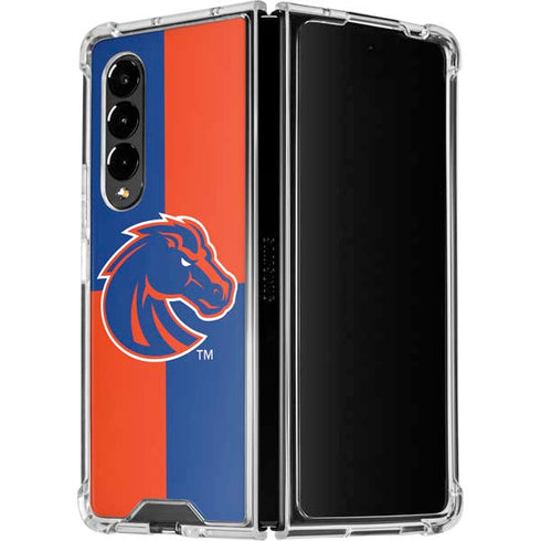 Boise State University Broncos Checkered Galaxy Z Fold4 5G Clear Case