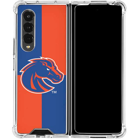 Boise State University Broncos Checkered Galaxy Z Fold4 5G Clear Case