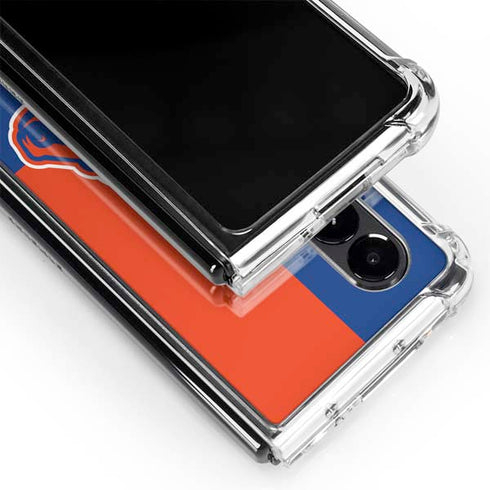 Boise State University Broncos Checkered Galaxy Z Fold4 5G Clear Case
