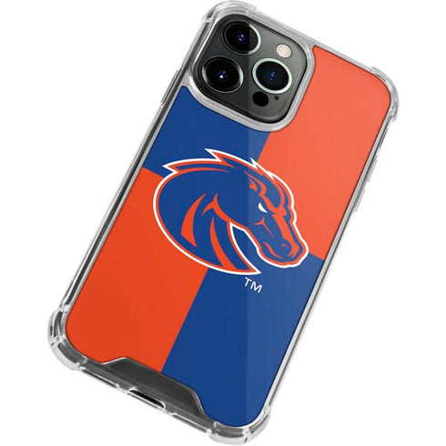 Boise State University Broncos Checkered iPhone 14 Pro Max Clear Case