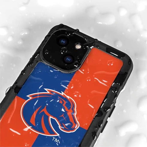 Boise State University Broncos Checkered iPhone 15 Waterproof Case