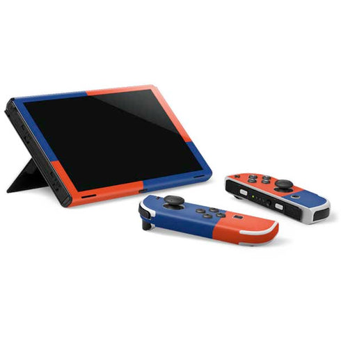 Boise State University Broncos Checkered Nintendo Switch OLED (2021) Skin