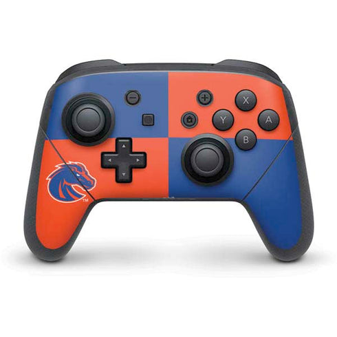 Boise State University Broncos Checkered Nintendo Switch Pro Controller Skin